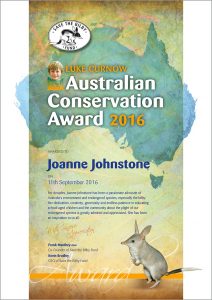 Luke Curnow Conservation Award 2016