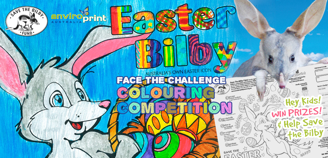 Easter Bilby Face the Challenge Colouring Competition